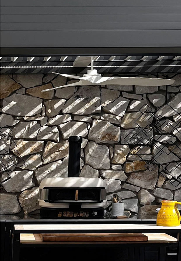 TerraSummer Pergola Outdoor Kitchen and Gozney Dome pizza oven