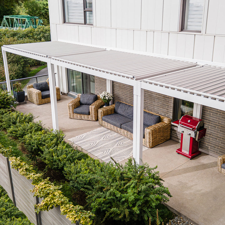 TerraSummer Louvered Pergola Manual in White