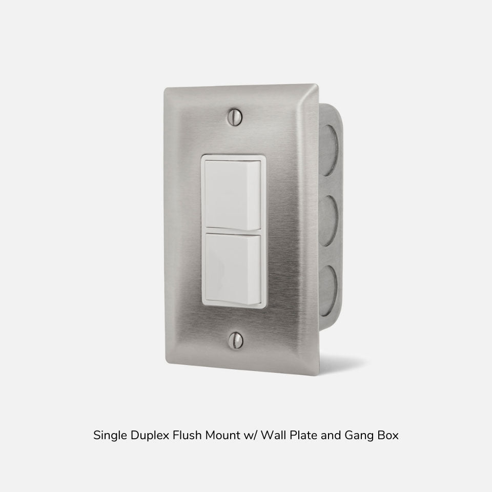 TerraSummer Single Duplex  Flush Mount Plate