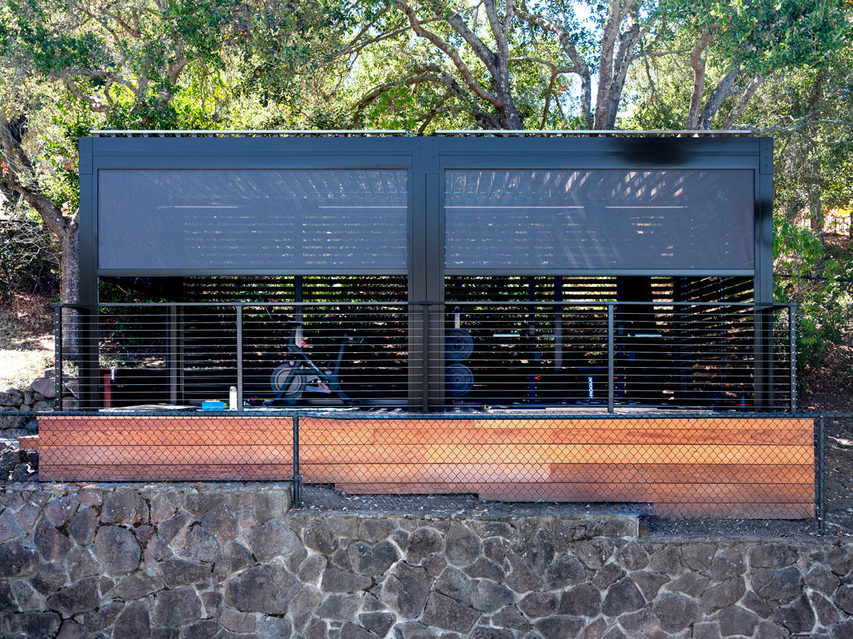 Terra Summer Motorized Louvered Pergolas with Motorized Screens  in Los Altos, California