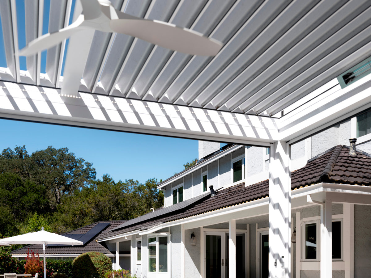 Terra Summer Large Motorized Louvered Pergola in Los Altos Hills, California